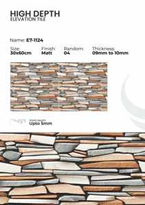 Azulejos de Porcelana para Pared Exterior de 300x600 mm, Elevación Frontal - Product Image 2