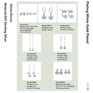 Joyería <span class=keywords><strong>de</strong></span> moda <span class=keywords><strong>de</strong></span> lujo, pendientes <span class=keywords><strong>de</strong></span> tuerca con diamantes <span class=keywords><strong>de</strong></span> imitación, Pendientes colgantes <span class=keywords><strong>de</strong></span> bola <span class=keywords><strong>de</strong></span> cristal <span class=keywords><strong>de</strong></span> <span class=keywords><strong>Plata</strong></span> <span class=keywords><strong>de</strong></span> Ley 925 para mujer - Product Image 5