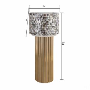 Mesa de Centro Moderna y Contemporánea de Lujo Ecológica con Base de Acero Inoxidable y Perla Madre, Muebles para el Hogar de Estilo Antiguo en Varios Colores - Product Image 4