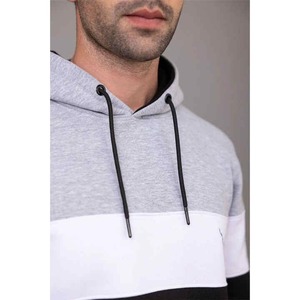 Chándales informales para hombre recién llegados al por mayor de dos piezas de color sólido con cuello con capucha 100% algodón para invierno - Product Image 6