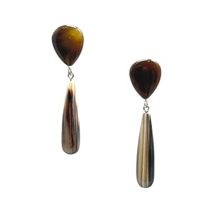 Custom High Quality DTJ Brand Women's Natural Horn Buffalo Horn Pendant Dangle Earrings Cute Style <b>Anniversary</b> Parties <b>Weddings</b> - Product Image 3