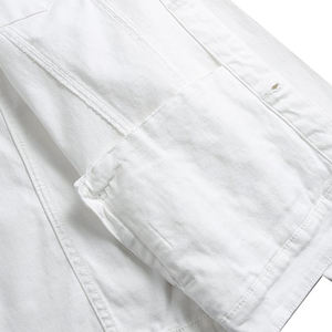 Latest Design Men's Winter <b>Denim</b> <b>Jacket</b> <b>White</b> Color Turn-down Collar Long Sleeves Lightweight Front Customizable OEM Service - Product Image 6