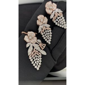 Pendientes de Diamantes Naturales de 14Kt de Diseño, para Fiestas, con Diamantes Reales - Product Image 4