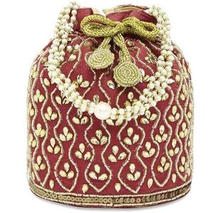 Bolsos Potli de Alta Calidad con Bordado Gota Work para Mujer, Casuales, de Boda, Nupciales, con Asa, Color y Tamaño Personalizables, Servicios OEM - Product Image 1