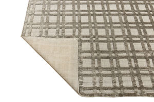 Tapis de prière en soie de bambou éthique, grand, moderne, rayé, pour le bureau, la salle de bain, la cuisine, tapis d'intérieur réversible, fabriqué à la main - Product Image 4