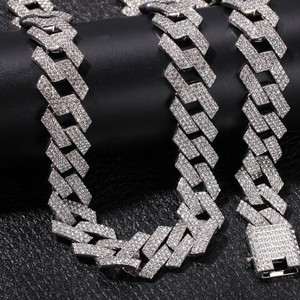 Alta calidad 925 Plata de Ley VVS Moissanite Iced Tennis Chain Unisex 16mm Baguette Link IGI Certified Hip Hop Style Gold - Product Image 1