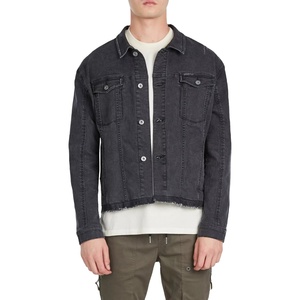 Vêtements de rue en gros pour hommes, veste en jean vintage noire Snitch, vêtements d'hiver pour hommes, vestes en jean de camionneur - Product Image 1