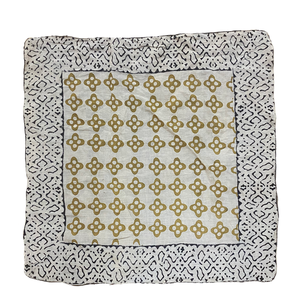 Organic Cotton Handmade Block Printed <b>Square</b> Bandana <b>Scarf</b> Floral Pattern Natural Dyed Vibrant Color Breathable High Quality - Product Image 2