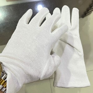 Gants en coton interlock réversibles économiques Gants de travail réutilisables souples noirs et blancs pour l'inspection, l'assemblage et l'utilisation en entrepôt - Product Image 1