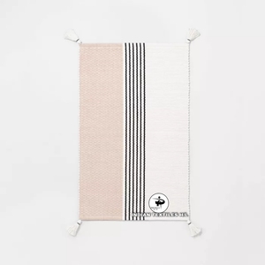 Tapis de bain personnalisé multicolore à rayures de luxe tapis de bain de créateur à séchage rapide coton fabriqué à la machine en gros pour les salles de bain - Product Image 1