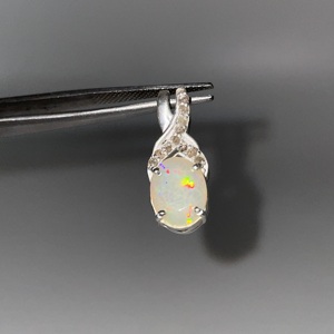 Vintage Style 925 Sterling Silver <b>Opal</b> Silver Plated Children's Charm <b>Pendant</b> Jewelry - Product Image 3