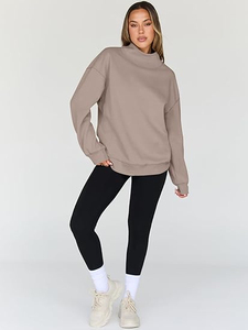 Sudadera con capucha de gran tamaño para mujer con cuello simulado impreso largo Casual moda sostenible para la temporada de otoño invierno - Product Image 2