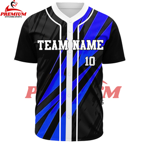 Maillot de baseball et de softball à rayures classiques imprimé numériquement avec chemise de baseball boutonnée et cousue unisexe - Product Image 6