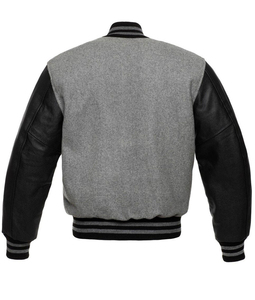 2026 Windproof Bomber Varsity <b>Jacket</b> Grey Wool Body Sleeves <b>Leather</b> <b>Mens</b> Outdoor CollegeBaseballjacket for <b>men</b> DDP Shipping - Product Image 2