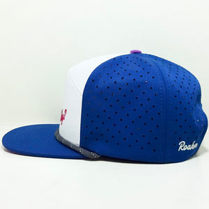 Gorra de Malla Azul y Blanca de 7 Paneles con Cierre a Presión, Logotipo Personalizado Bordado, Frase Divertida, Estilo Deportivo, para Actividades al Aire Libre, Hip Hop, Fiestas, Unisex - Product Image 3