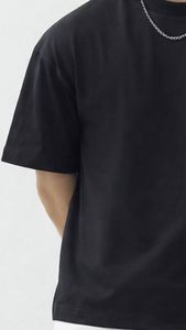 เสื้อยืดสีดำคุณภาพสูงทรงโอเวอร์ไซส์ ครอปแฟชั่น แขนสั้น เสื้อยืดเรียบ สำหรับสกรีนลาย ยูนิเซ็กซ์ ขายส่ง - Product Image 4