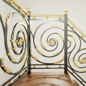 Elegant Modern Steel Aluminum Alloy <b>Stair</b> Railings Handcrafted Wrought Iron Design Enhancing Safety Durability Luxury Interiors - Product Image 1