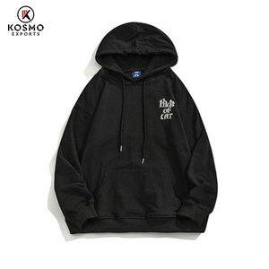 เสื้อฮู้ดพิมพ์ลายพัฟผ้าฝ้ายเกรดสูงสำหรับผู้ชายเสื้อดีไซน์ทันสมัยพร้อมปักโลโก้หนา - Product Image 2