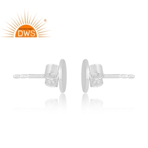 Best Selling <b>Fine</b> Sterling Silver Round <b>Stud</b> <b>Earring</b> Custom Jewelry For Women Gift For Her - Product Image 3