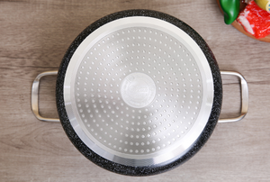 Fabricante de utensilios de cocina Ollas de aluminio antiadherentes de alta calidad Bottoms de 2 capas Tamaño 16cm Color mármol negro - Product Image 5