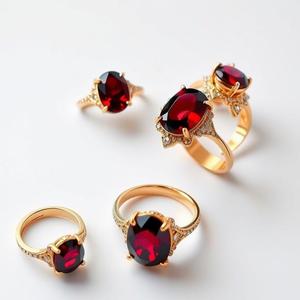 Anillo de compromiso rojo de Plata de Ley 925, anillo de compromiso de granate rojo, regalo para su anillo de compromiso - Product Image 5