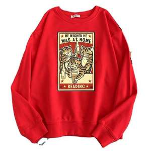 Tendencia personalizada OEM de gran tamaño de alta calidad letra hombres Sudadera con capucha cuello redondo Chenille bordado Logo parches pulóver sudadera - Product Image 5