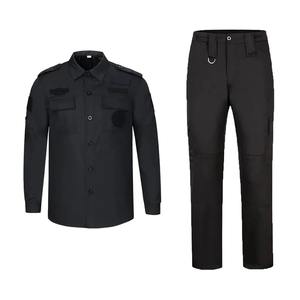 Ropa de entrenamiento al aire libre de verano y otoño, uniformes de guardia de seguridad negros con mangas largas, talleres impermeables - Product Image 6