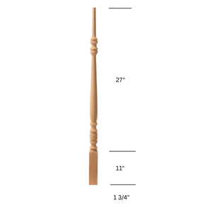 Balustre en bois personnalisable 5300P 38 "peuplier personnalisation directe d'usine professionnelle pour pièces d'escalier - Product Image 1