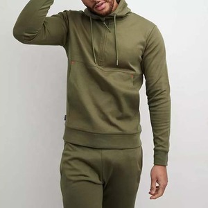 2025 pull personnalisé de haute qualité blanc survêtements hommes sueur avec poche survêtements ensemble blanc Jogging costumes homme survêtement - Product Image 4