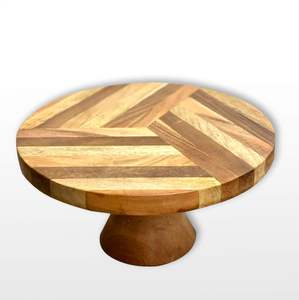 Support à gâteau en bois de style moderne fait à la main avec jambe en métal pour la décoration de table de mariage fabricant en gros exportateur - Product Image 2
