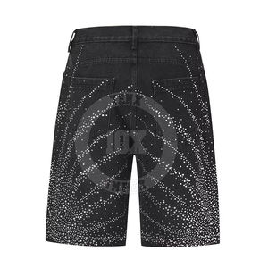 Venta al por mayor de lujo de los hombres pantalones cortos de diamantes de imitación personalizados de los hombres pantalones cortos de diamantes de imitación Hip Hop Bling Streetwear - Product Image 3