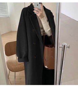 Abrigo de lana de moda para mujer, nuevo estilo otoño-invierno, doble botonadura, manga larga, casual, talla grande, con cinturón - Product Image 5