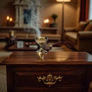 Brûleur d'encens de luxe brûleur d'encens tendance pour la méditation Temple culte salle de prière nouveauté élégant brûleur d'encens en laiton - Product Image 3