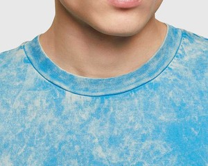 T-shirt 100% coton lavé à l'acide pour hommes surdimensionné 260Gsm poids lourd Logo imprimé à la demande respirant t-shirt pour hommes - Product Image 3