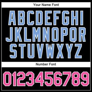 Imprimé personnalisé noir rose-bleu clair authentique maillot de baseball-100% polyester séchage rapide et respirant - Product Image 5