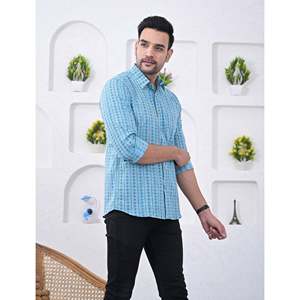 Chemise décontractée pour homme en coton imprimé à manches longues, respirante, en popeline ou tissu Oxford, motif floral ou à pois, offre ODM - Product Image 5