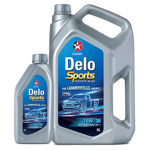 Delo Sports Synblend <b>SAE</b> 10W-<b>30</b> Semi-Synthetic <b>Engine</b> <b>Oil</b>, CI-4, 18.5KG Plastic, CALTEX, High Performance, 6L+1L,Trucks - Product Image 1