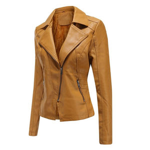 Chaqueta de Cuero Sintético de Alta Calidad para Mujer, Talla XL, Invierno 2026, Diseño de Punto Transpirable con Relleno de Algodón, Material de Lona Sólida - Product Image 3