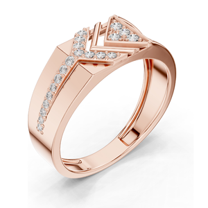 Bague en forme de flèche en chevron avec diamant de laboratoire 0,192 CT pour femme, clarté VVS-VS EF, or 18 carats, 14 carats, 10 carats et argent 925, rose, jaune - Product Image 4