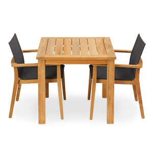 Ensemble de chaises et de table de jardin de style design moderne avec cadre en bois de teck pour la décoration de meubles de jardin - Product Image 2