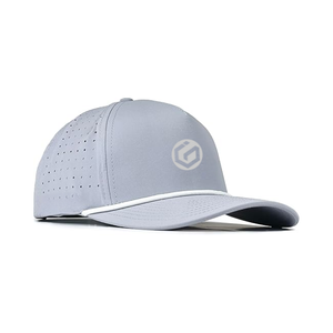 Casquette de golf perforée à 5 panneaux découpée au laser, logo personnalisé imprimé, imperméable, vente en gros, 100% polyester, casquettes de sport à cordon pour la course à pied - Product Image 4