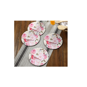 Wooden and Printed Trivet Round Shape Tea Freecoasters Coffee <b>Cup</b> for Drink Kitchen & Tabletop Serving Cocking Pot Stand - Product Image 5