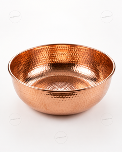 Handcrafted Copper <b>Pedicure</b> Bowl with Hammered Texture Eco-Friendly <b>Pipeless</b> Design for Spa Use - Product Image 3