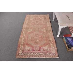 Alfombra Vintage de 3.2x6.1 pies, Alfombra Turca Abstracta Roja de Lana - Product Image 1