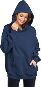 Sudadera de lana de manga larga con logotipo personalizado OEM para mujer, Sudadera con capucha, moda informal para invierno, venta al por mayor - Product Image 3