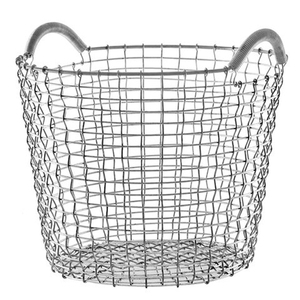 Juego de 2 Cestas de Almacenamiento Redondas de Metal y Madera con Asa Lateral para Decoración del Hogar Multiusos de la Mejor Calidad - Product Image 3