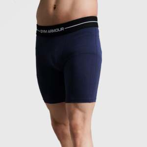 Calzoncillos bóxer de compresión para hombre GA, color azul marino, corte ajustado, tiro medio, tejido de punto con elastano, logotipo en la cintura - Product Image 3