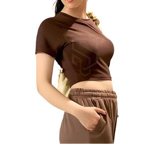 T-shirt pour femme de qualité supérieure en gros, col rond, logo personnalisé, t-shirt bébé personnalisé, design de couleur personnalisé - Product Image 6