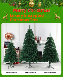 Sapin de Noël artificiel vert en PVC écologique Wanhui, design sapin, debout sur le sol, avec lumières LED blanc chaud, ornement - Product Image 3