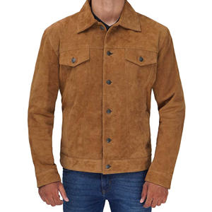 Chaqueta de moda de cuero Premium de alta calidad para hombre Chaqueta de cuero de ante Brando Completamente forrada de tacto suave Premium - Product Image 2